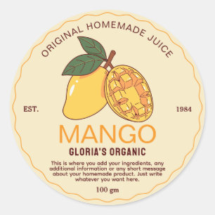 Vintage Fruit Mango Juice Homemade Product Classic Round Sticker