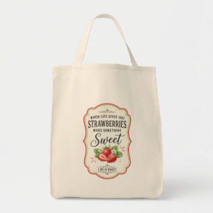 Vintage Fruit Quote Tote Bag