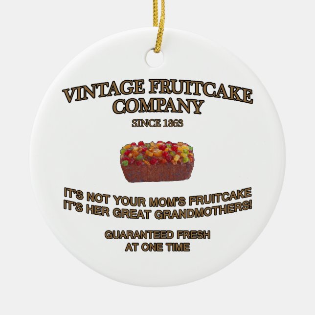 Vintage Fruitcake Company Ceramic Ornament (Front)