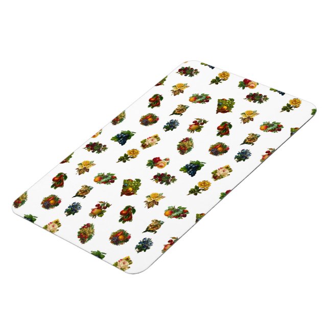 Vintage Fruits & Flowers Magnet (Left Side)