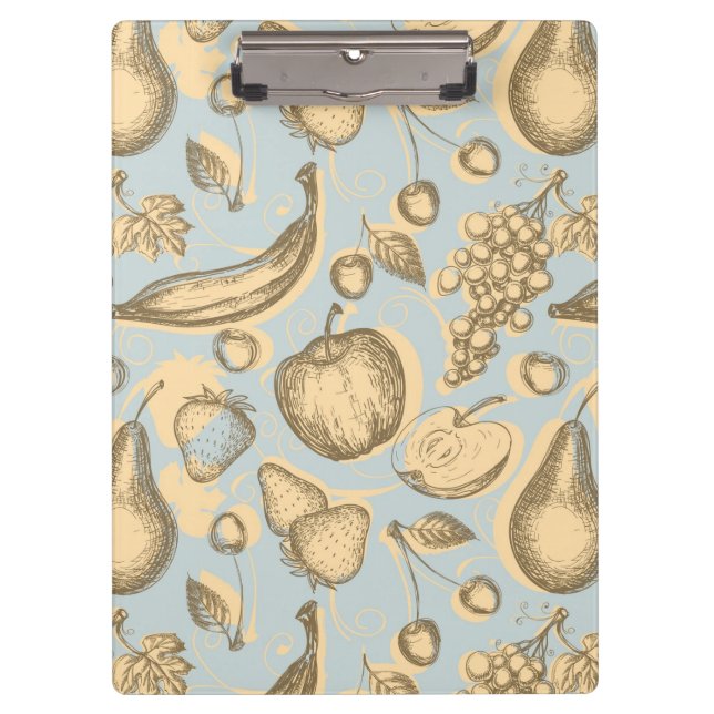 Vintage fruits pattern clipboard (Front)