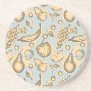 Vintage fruits pattern coaster