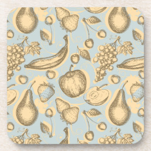 Vintage fruits pattern coaster