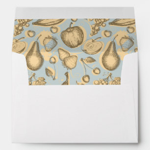 Vintage fruits pattern envelope
