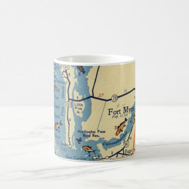 Vintage Ft. Myers Map Coffee Mug (Center)