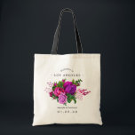 Vintage Fuchsia and Purple Shabby Wedding Welcome Tote Bag<br><div class="desc">Fuchsia and purple shabby-chic roses wedding welcome tote bags with accents of magenta,  plum and blush pink.</div>