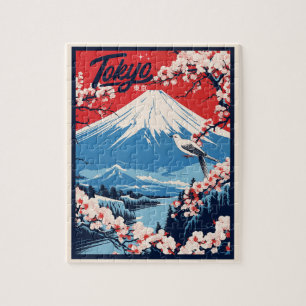 Vintage Fuji, Japan Travel Jigsaw Puzzle