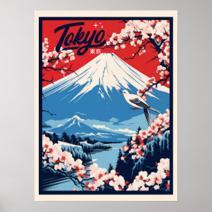 Vintage Fuji, Japan Travel  Poster