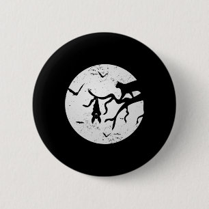 Vintage Full Moon Cat Bat Tree Spooky Halloween Co 6 Cm Round Badge