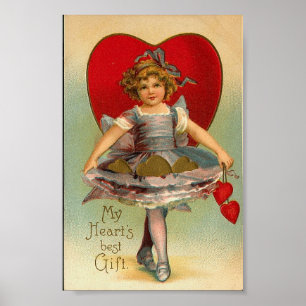 Vintage Full Skirts Heart Valentine Print