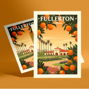 Vintage Fullerton California Postcard