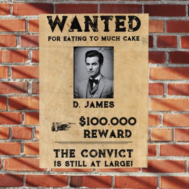 Vintage Fun Convict Reward Wanted Poster (Creator Uploaded)