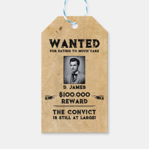 Vintage Fun Convict Reward Western Wanted Gift Tags
