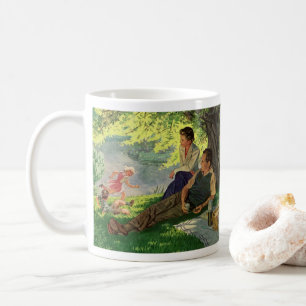 Vintage Fun Family Picnic Under a Shade Tree Coffee Mug