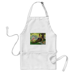 Vintage Fun Family Picnic Under a Shade Tree Standard Apron