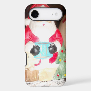 Vintage Fun Santa with Snow Art Print