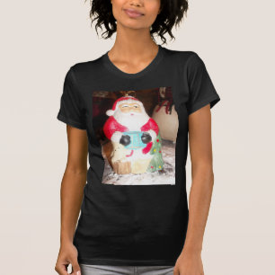 Vintage Fun Santa with Snow Art Print T-Shirt