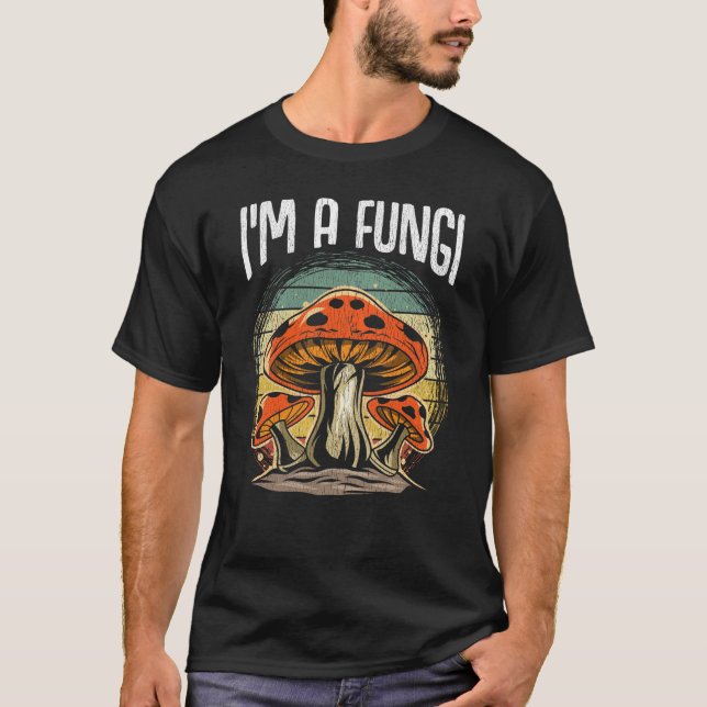 Vintage Fungi Funny Mushrooms Collector Pun T-Shirt (Front)