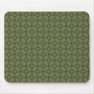 Vintage Funk Geometric Mousepad, Fern Mouse Pad