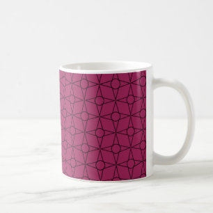 Vintage Funk Geometric Mug, Magenta Coffee Mug