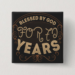 vintage Funny 70 years old saying quote 15 Cm Square Badge