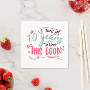 vintage Funny 70 years old saying quote Napkin