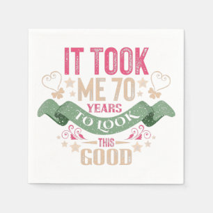 vintage Funny 70 years old saying quote Napkin
