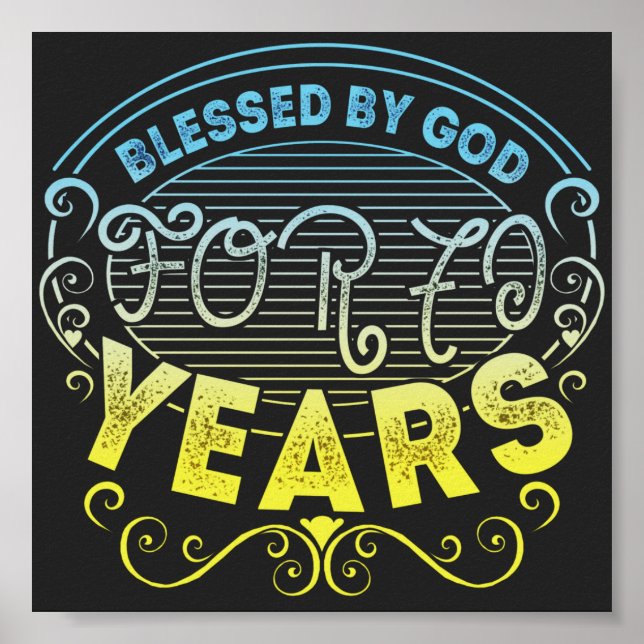 vintage Funny 70 years old saying quote Poster (Front)