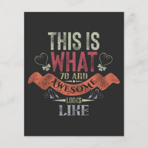 vintage Funny 70 years old saying quote saying Flyer