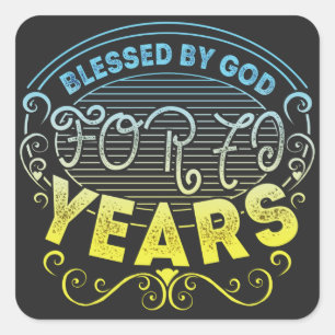 vintage Funny 70 years old saying quote Square Sticker