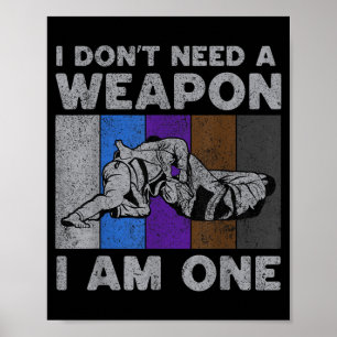 Vintage Funny BJJ Brazilian Jiu Jitsu Poster