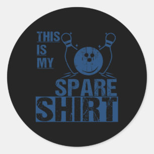 Vintage Funny Bowling League Team This Is My Spare Classic Round Sticker