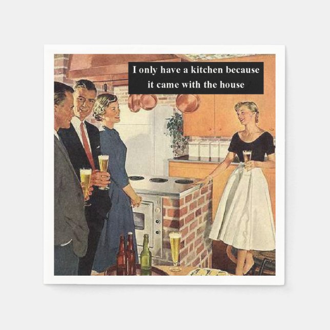 Vintage Funny Bridal Shower / House Warming Party Napkin (Front)