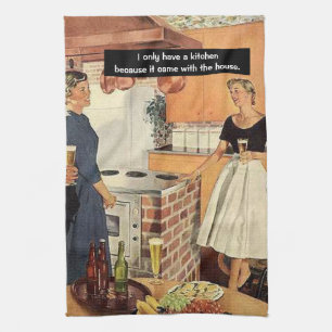 Vintage Funny Bridal Shower / House Warming Party Tea Towel
