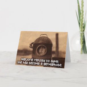 Vintage Funny Card - Marjorie is a Germaphobe