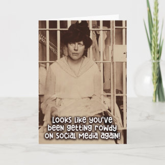 Vintage Funny Card - Social Media Jailbird