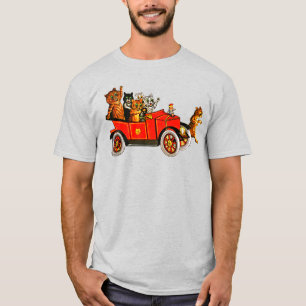 Vintage Funny Cartoon Cats Kittens in Classic Car  T-Shirt