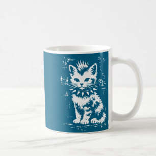 Vintage funny cat punk kitten meme men women kids coffee mug