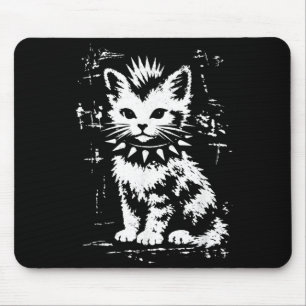 Vintage Funny Cat Punk Kitten Meme Men Women Kids Mouse Pad
