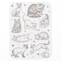 Vintage Funny Cats with Multiple Poses
