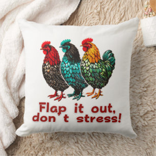 Vintage Funny Chicken Retro Farm Poultry Farmer Cushion
