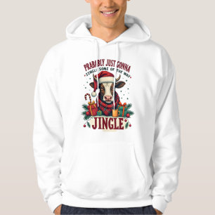 Vintage Funny Christmas Highland Cow Jingle Bell C Hoodie