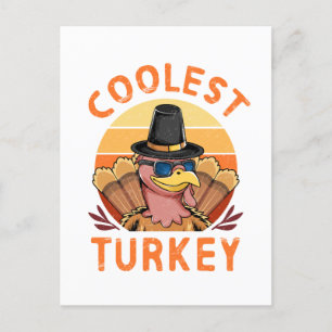 Vintage Funny Coolest Turkey Thanksgiving Holiday Postcard