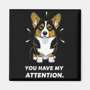Vintage Funny Cute Corgi Dog Design For Men Women  Magnet
