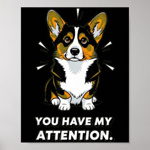 Vintage Funny Cute Corgi Dog Design For Men Women Poster