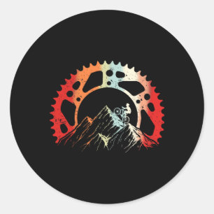 Vintage Funny Cycling Biking Retro Cycling Mountai Classic Round Sticker