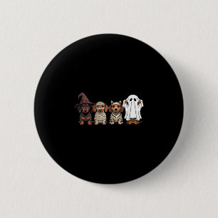 Vintage funny dachshund ghost halloween costume 6 cm round badge