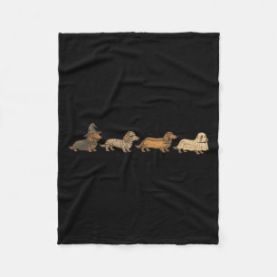 Vintage Funny Dachshund Ghost Halloween Costume Do Fleece Blanket