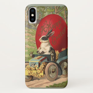 Vintage Funny Easter, Bunny Rabbit Egg Automobile Case-Mate iPhone Case