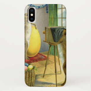 Vintage Funny Easter, Bunny Rabbit Photographer Case-Mate iPhone Case